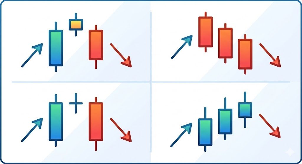 【複数本】ローソク足の天井パターン4選